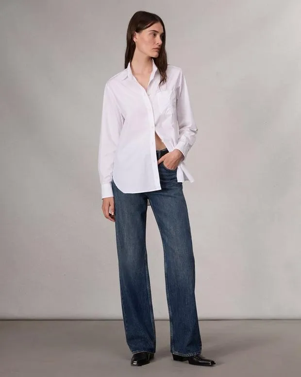 Women Shirts and Tops Rag and Bone Maxine Poplin Shirt White