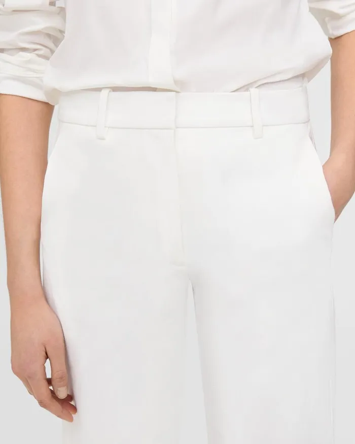 Women Shorts Theory HighWaist Straight Short In Stretch Cotton White