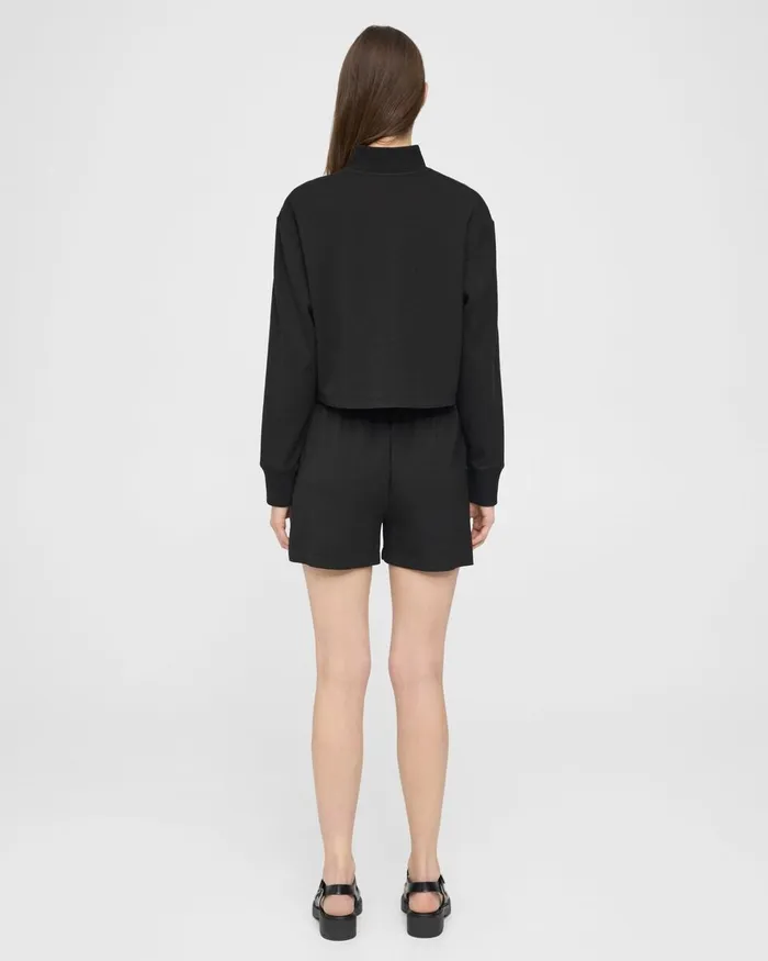 Women Shorts Theory Mini PullOn Short In DoubleKnit Jersey Black