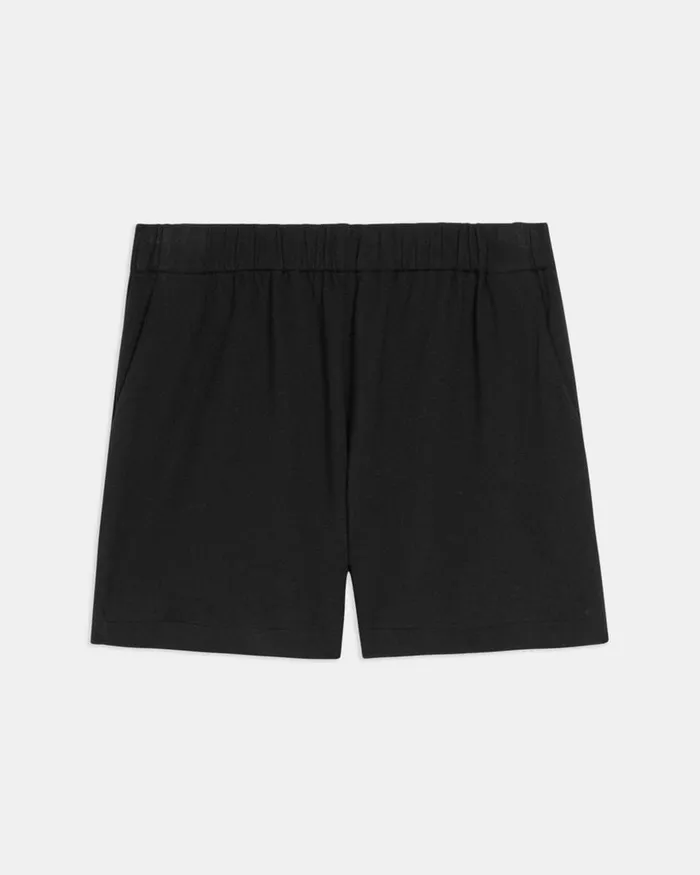 Women Shorts Theory Mini PullOn Short In DoubleKnit Jersey Black