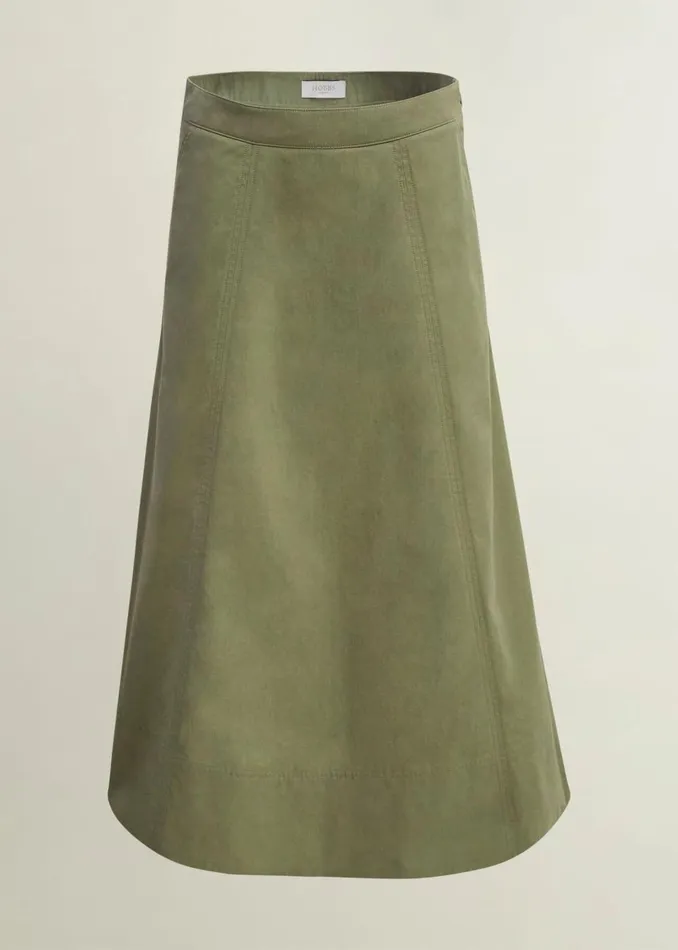 Women Skirts Hobbs Avril Cotton Skirt Sage Green