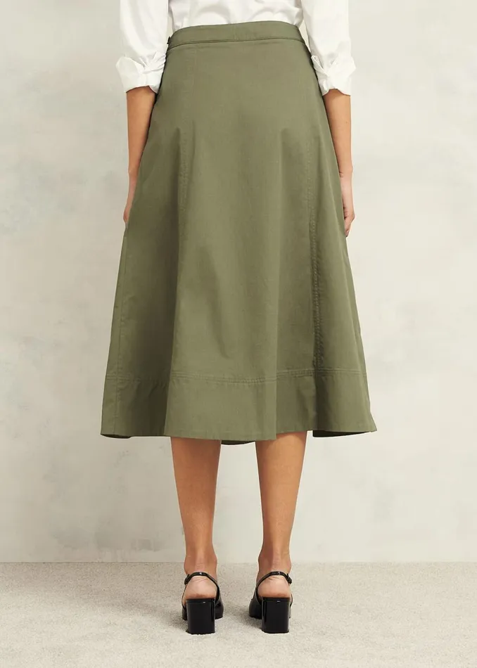 Women Skirts Hobbs Avril Cotton Skirt Sage Green