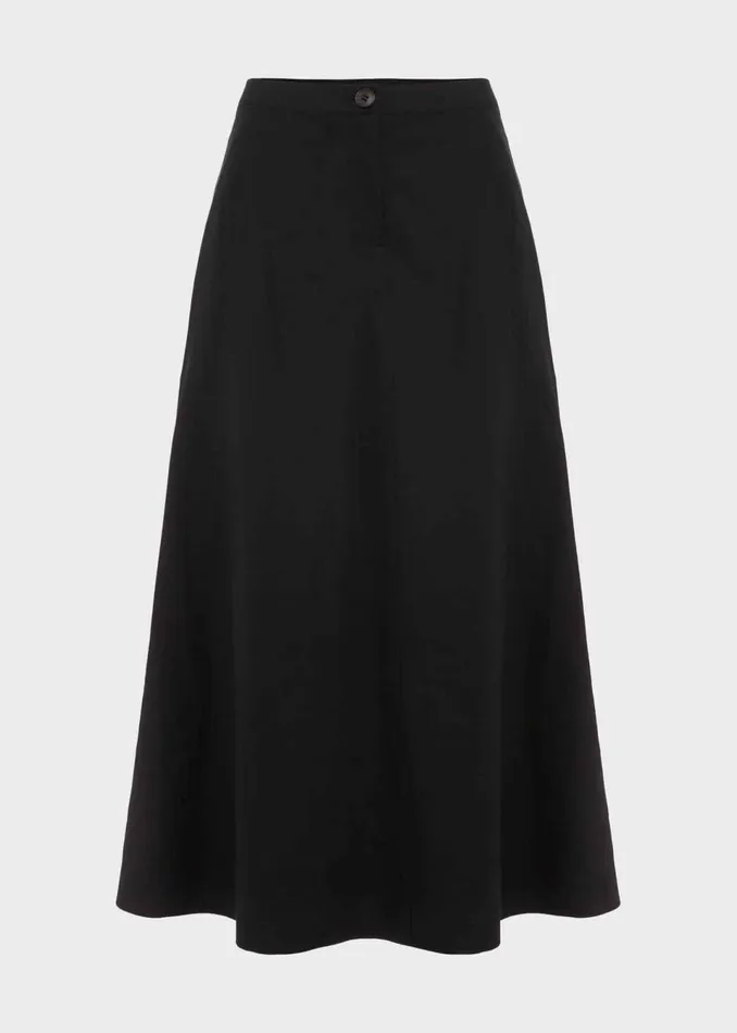 Women Skirts Hobbs Lina Linen Skirt Black