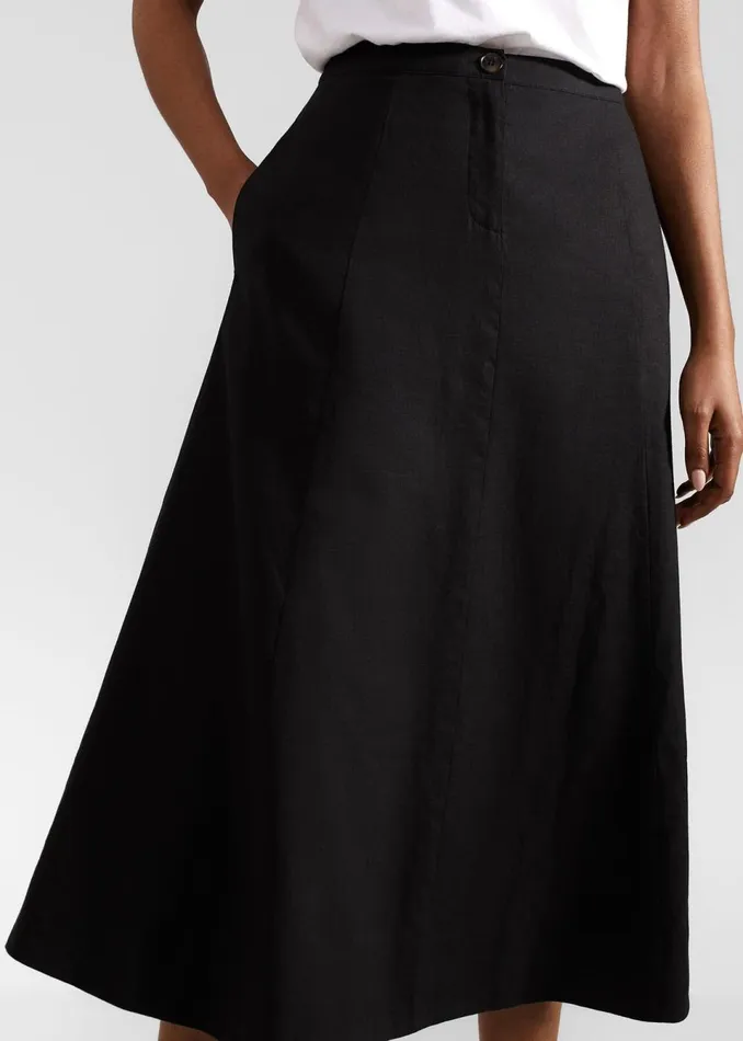 Women Skirts Hobbs Lina Linen Skirt Black