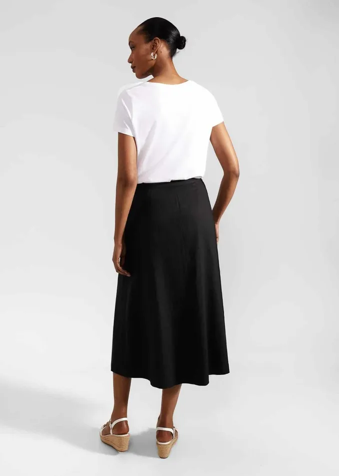 Women Skirts Hobbs Lina Linen Skirt Black