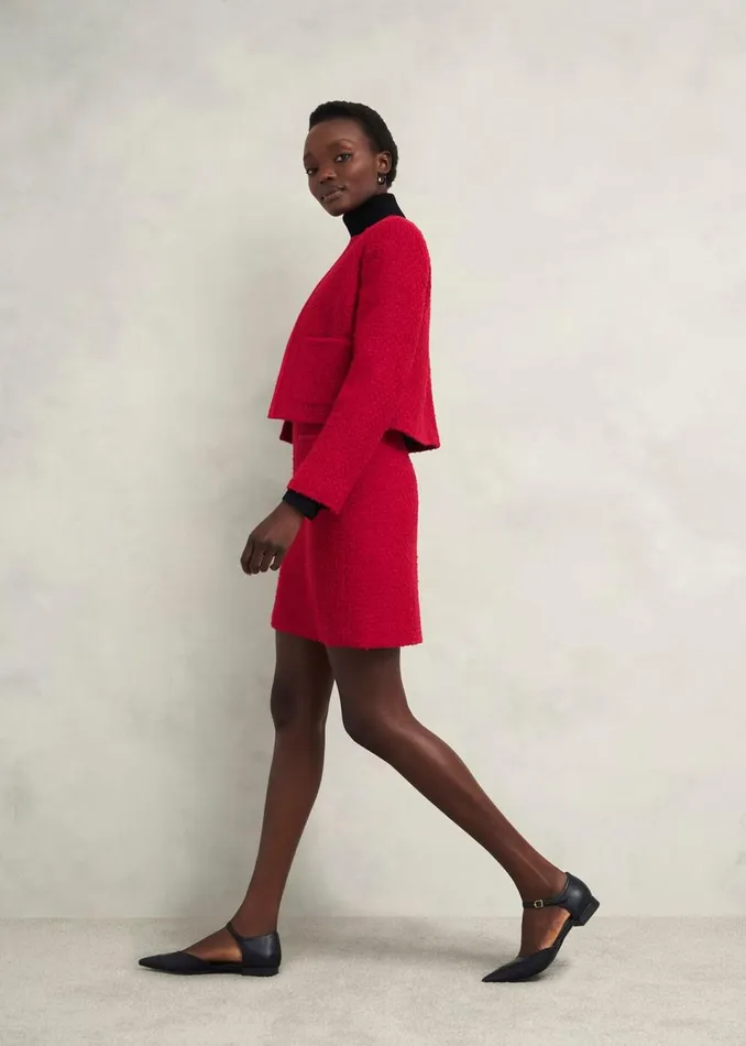Women Skirts Hobbs Rosa Skirt With Wool Rowan Red