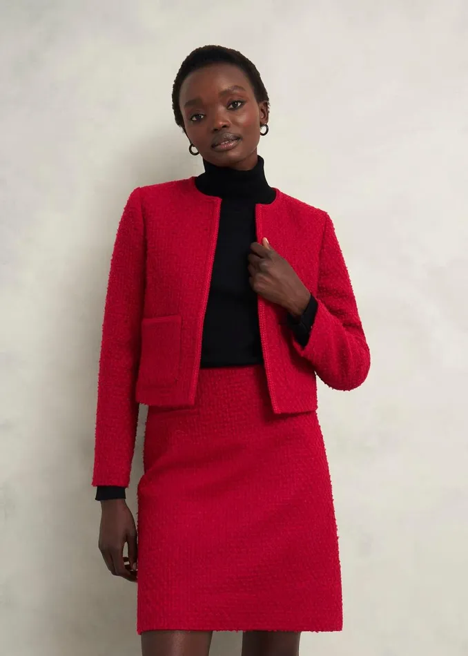Women Skirts Hobbs Rosa Skirt With Wool Rowan Red