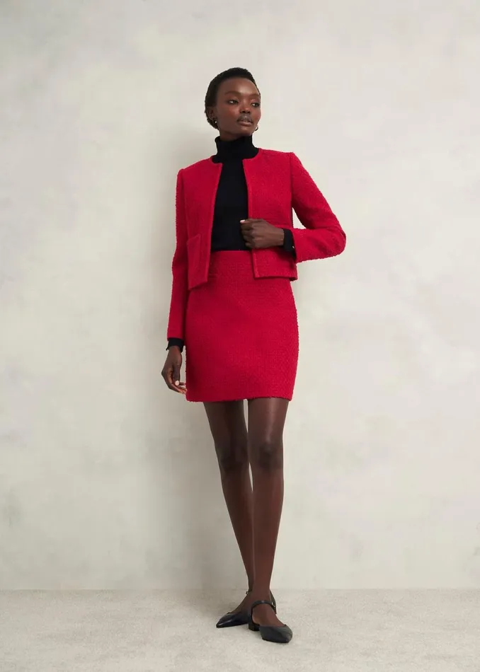 Women Skirts Hobbs Rosa Skirt With Wool Rowan Red