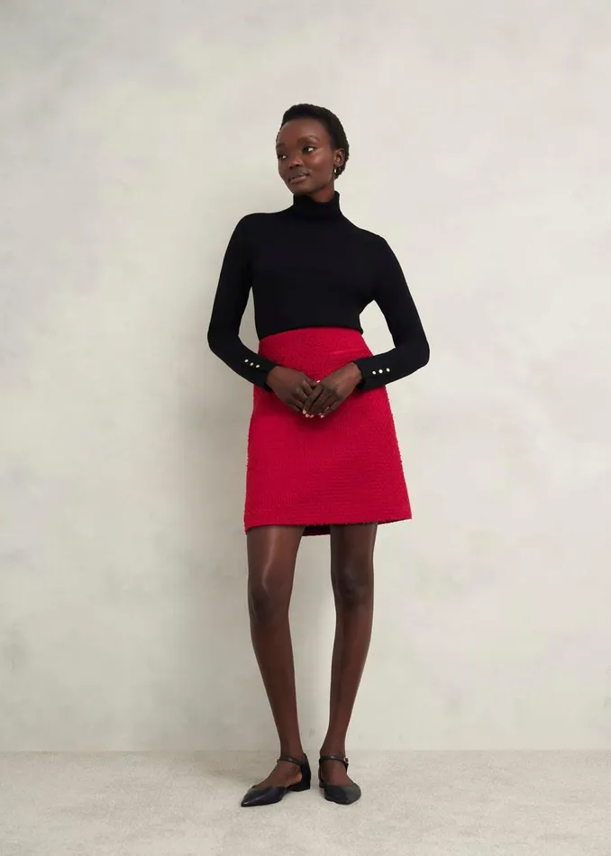 Women Skirts Hobbs Rosa Skirt With Wool Rowan Red