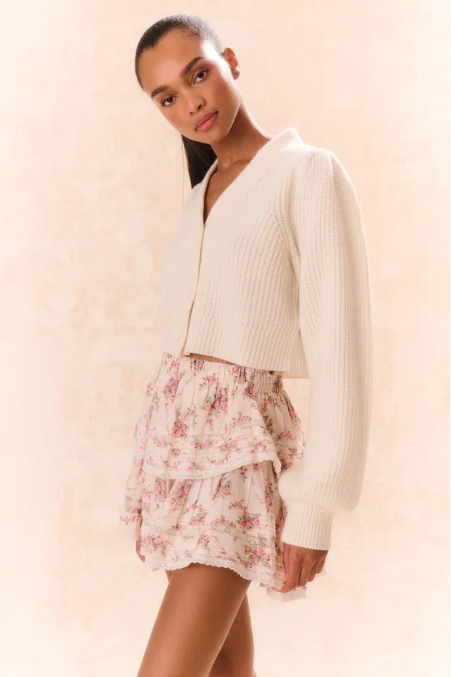 Women Skirts LoveShackFancy Ruffle Mini LaceTrimmed Floral Skirt Mauve Ballet Women Skirts LoveShackFancy Ruffle Mini LaceTrimmed Floral Skirt Mauve Ballet