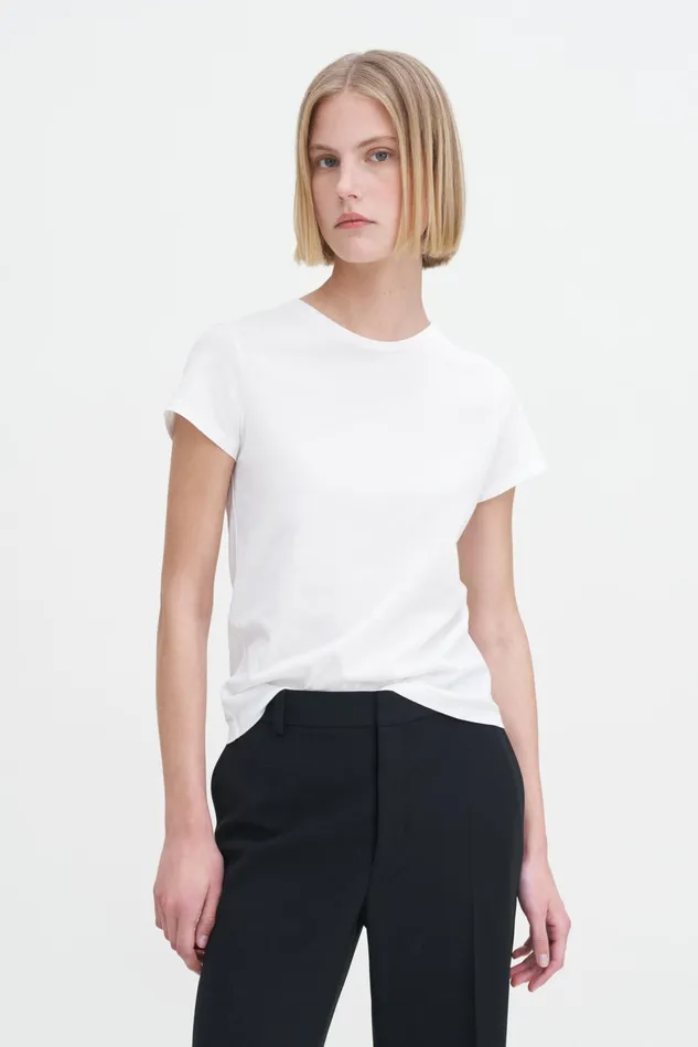 Women Soft Cotton Tee White Filippa K Tops
