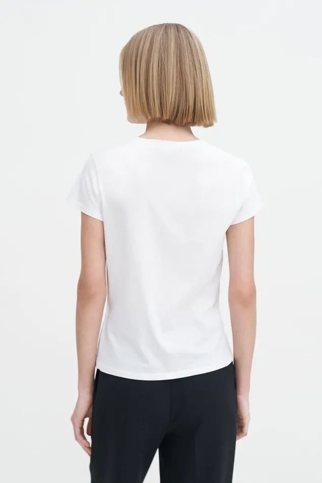Women Soft Cotton Tee White Filippa K Tops