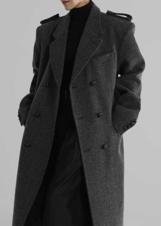 Women Somerset Herringbone Coat 8211 Grey The Frankie Shop Outerwear