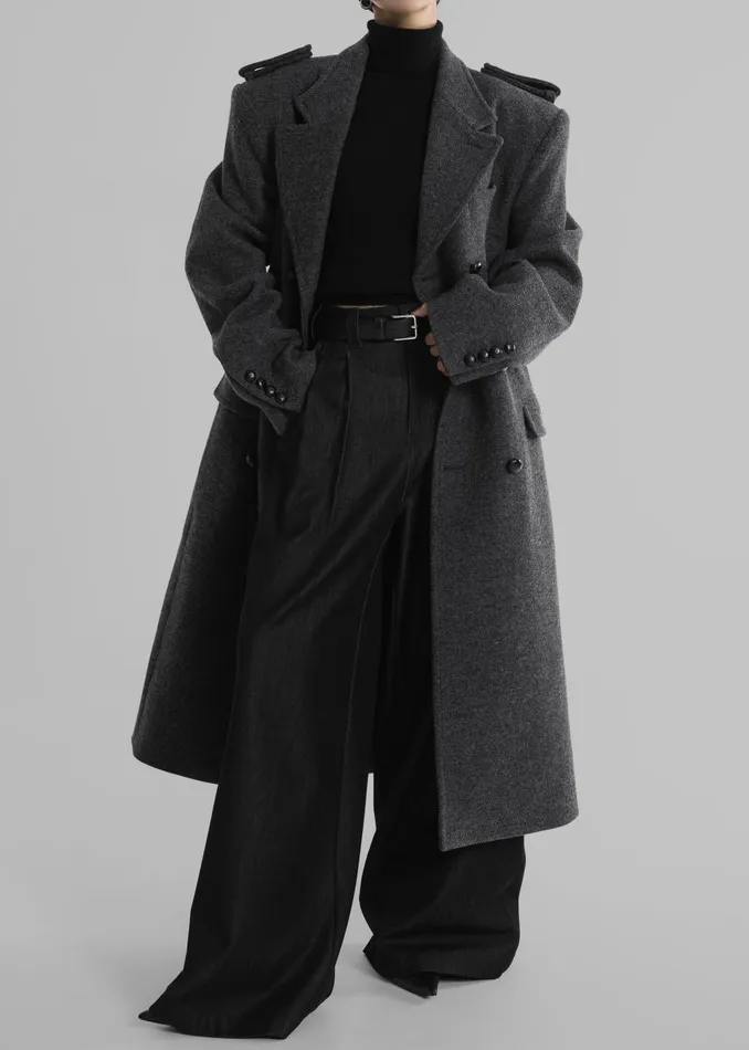 Women Somerset Herringbone Coat 8211 Grey The Frankie Shop Outerwear