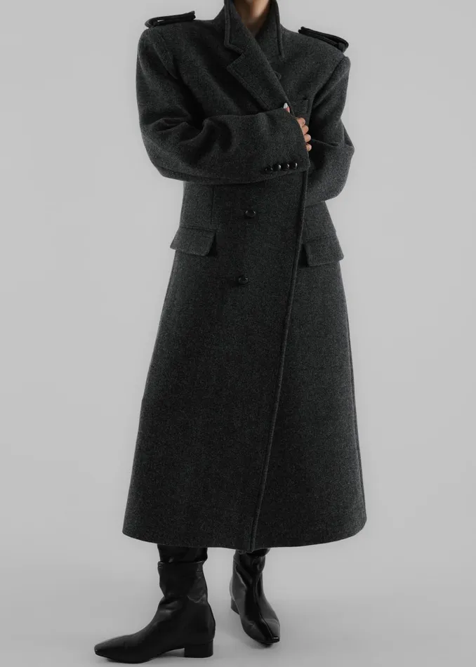Women Somerset Herringbone Coat 8211 Grey The Frankie Shop Outerwear