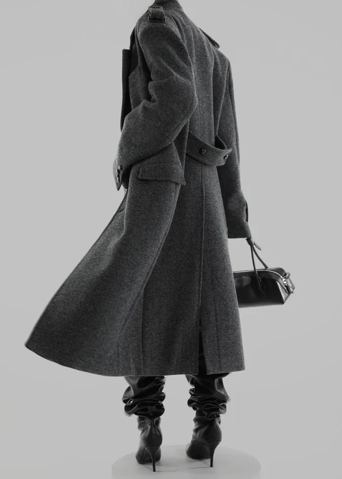 Women Somerset Herringbone Coat 8211 Grey The Frankie Shop Outerwear