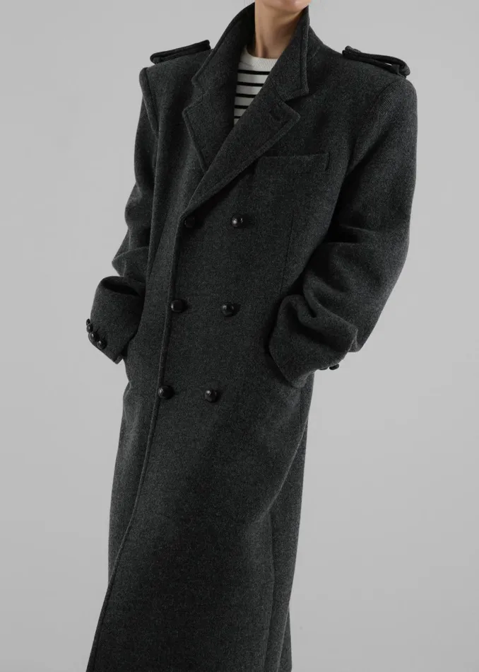 Women Somerset Herringbone Coat 8211 Grey The Frankie Shop Outerwear