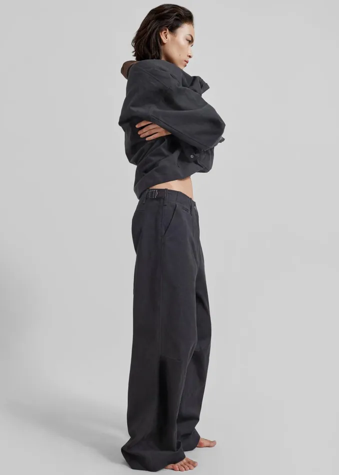 Women Stevan Denim Trousers 8211 Charcoal The Frankie Shop Bottoms