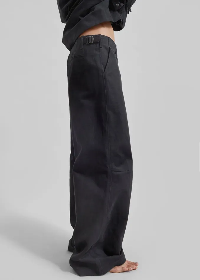 Women Stevan Denim Trousers 8211 Charcoal The Frankie Shop Bottoms