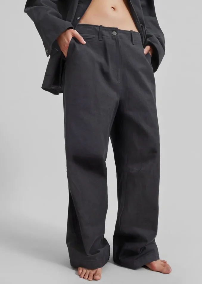 Women Stevan Denim Trousers 8211 Charcoal The Frankie Shop Bottoms