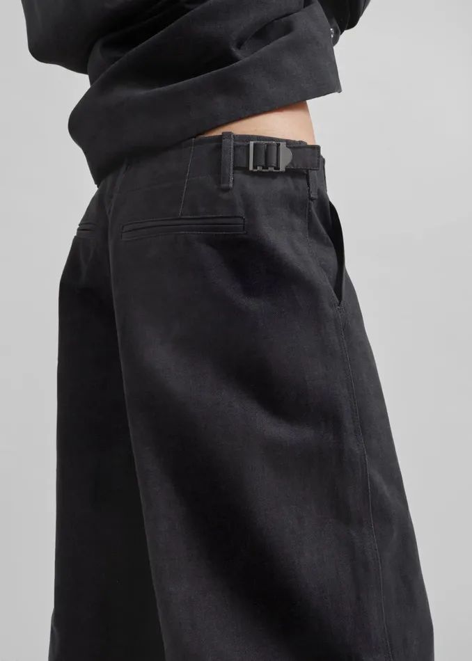 Women Stevan Denim Trousers 8211 Charcoal The Frankie Shop Bottoms