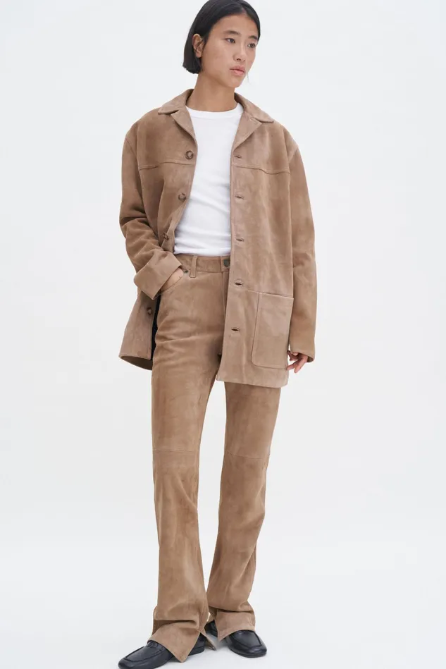 Women Suede Jacket Cognac Brown Filippa K Outerwear