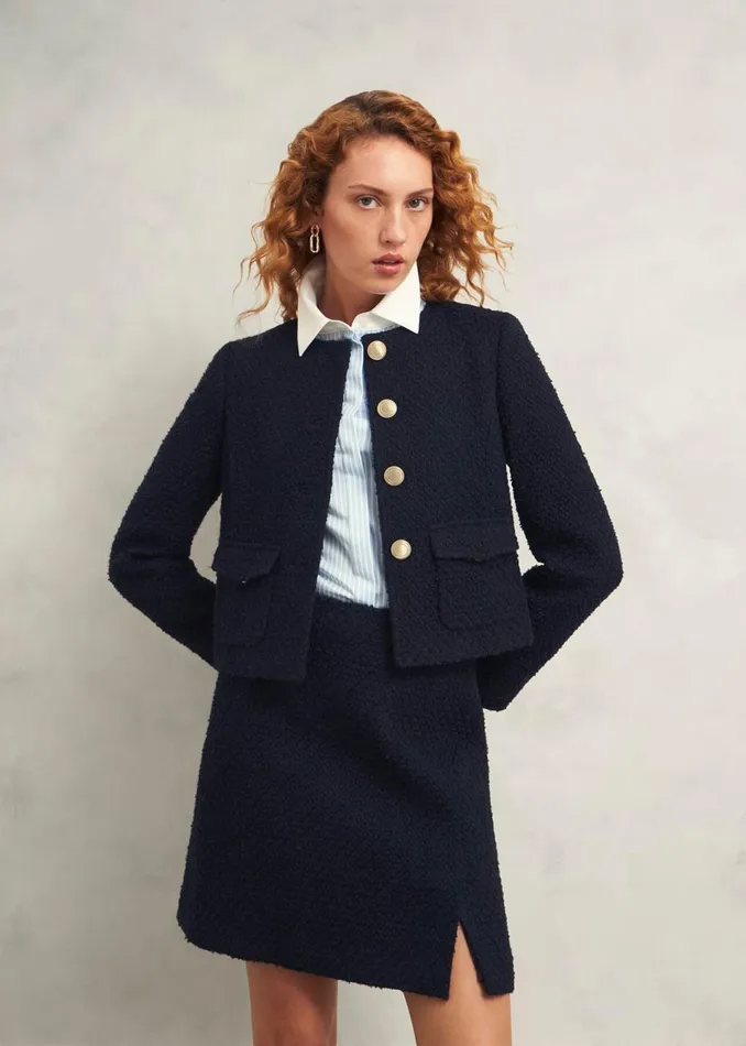 Women Suits and CoOrds Hobbs Marie Jacket With Wool Navy
