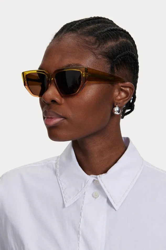 Women Sunglasses Rachel Comey Keet Sunglasses Yellow Orange