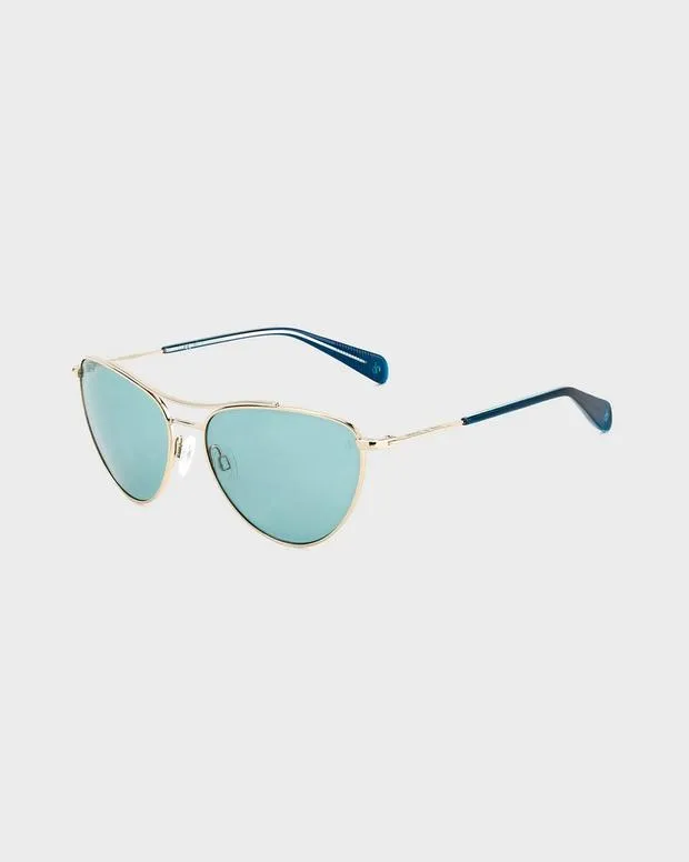 Women Sunglasses Rag and Bone Clare Gold Teal
