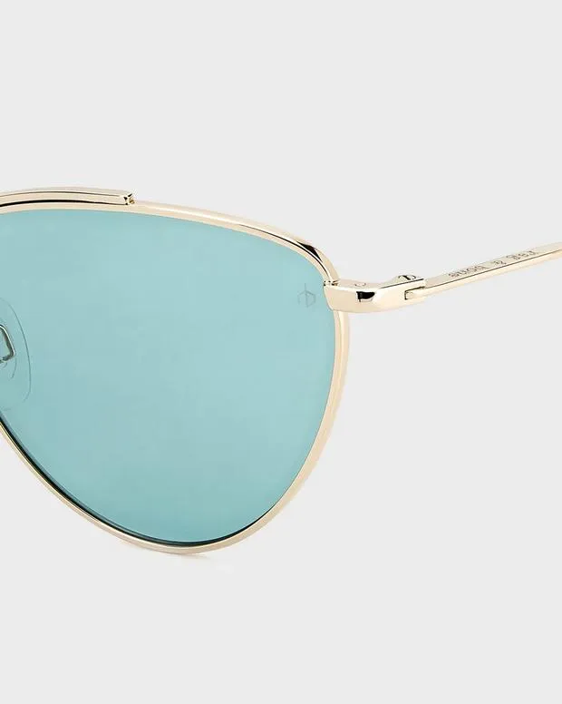 Women Sunglasses Rag and Bone Clare Gold Teal