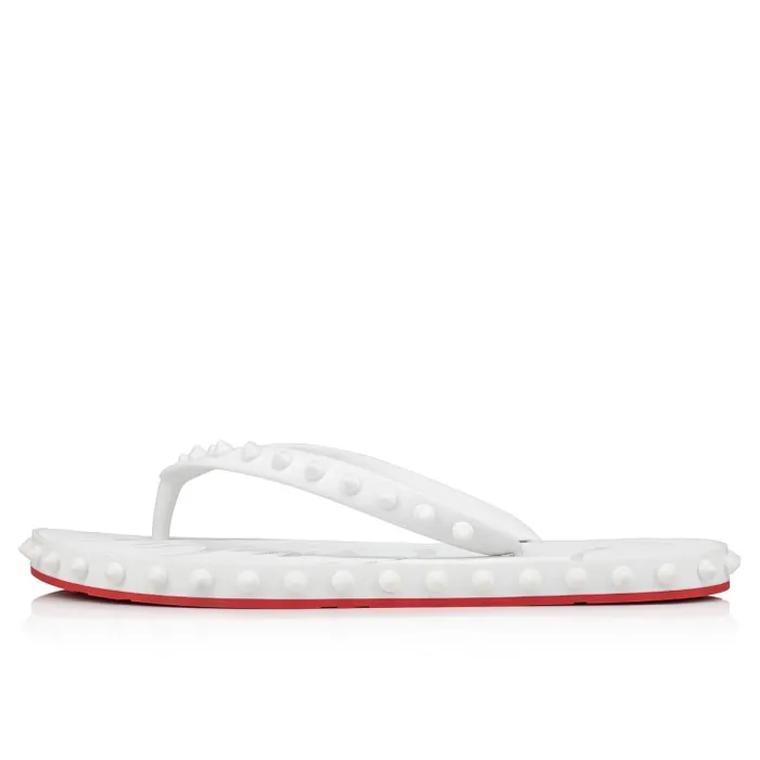 Women Super Loubi Flip Flipflops 8211 Rubber 8211 Bianco Christian Louboutin Flats and Loafers