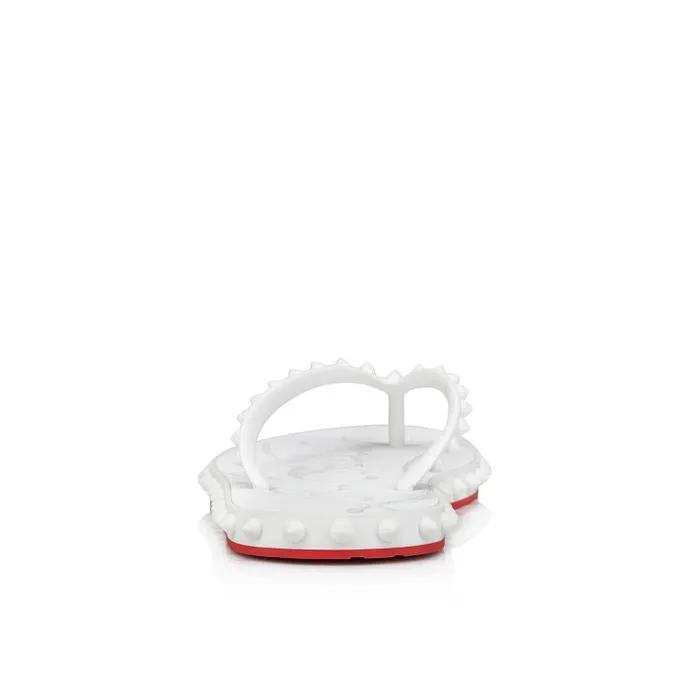 Women Super Loubi Flip Flipflops 8211 Rubber 8211 Bianco Christian Louboutin Flats and Loafers