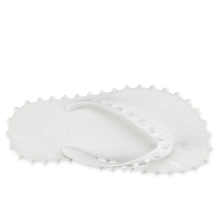 Women Super Loubi Flip Flipflops 8211 Rubber 8211 Bianco Christian Louboutin Flats and Loafers