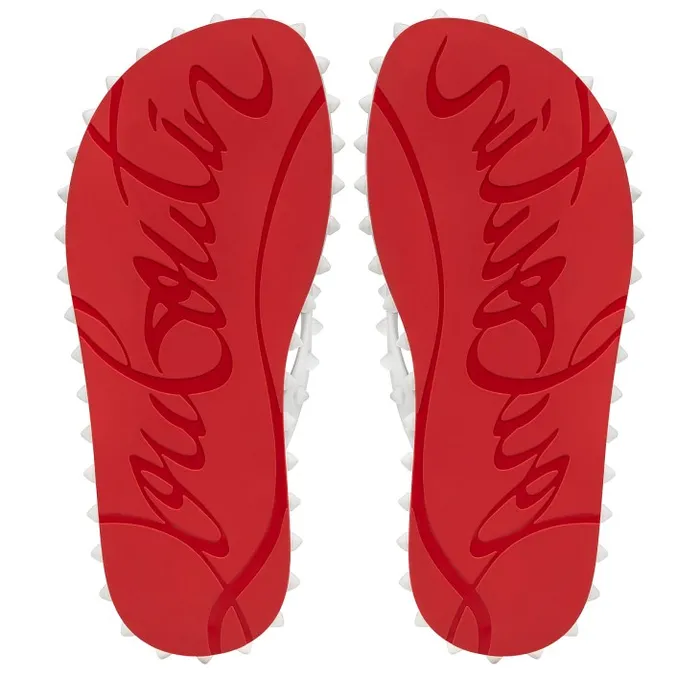 Women Super Loubi Flip Flipflops 8211 Rubber 8211 Bianco Christian Louboutin Flats and Loafers