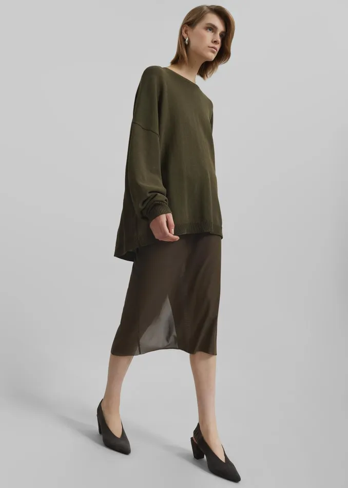 Women Suva Sheer Skirt 8211 Khaki The Frankie Shop Bottoms
