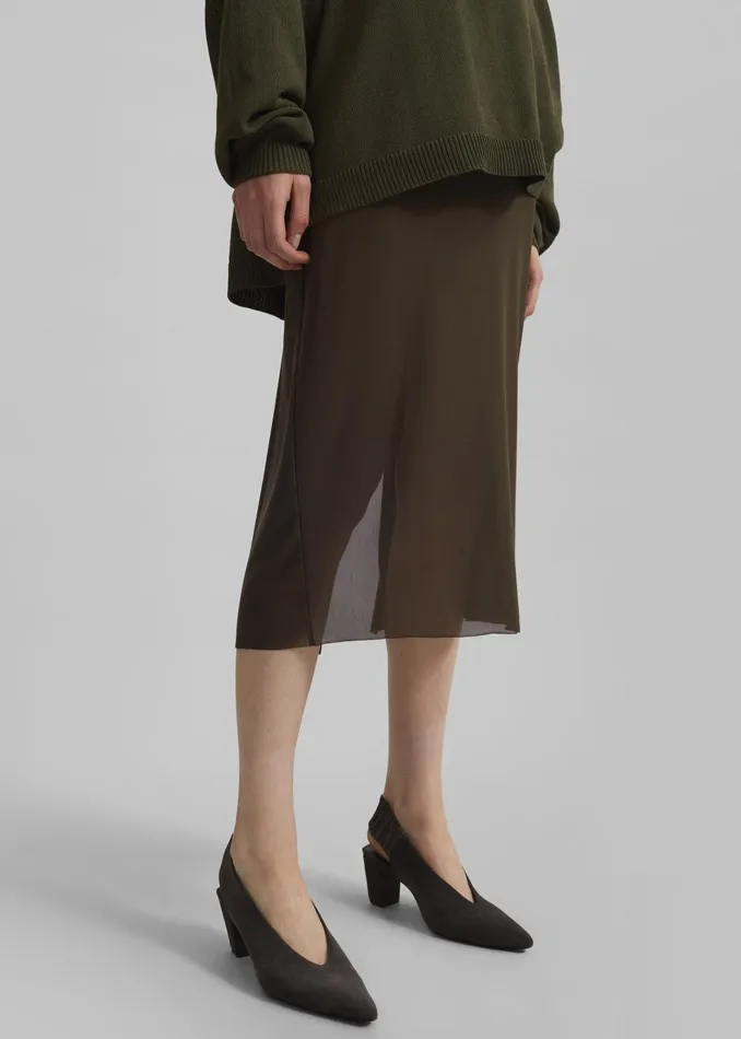 Women Suva Sheer Skirt 8211 Khaki The Frankie Shop Bottoms