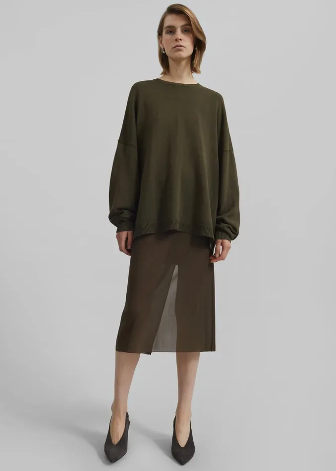 Women Suva Sheer Skirt 8211 Khaki The Frankie Shop Bottoms