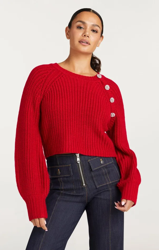 Women Sweaters and Knits Cinq Sept Keren Pullover Red Currant