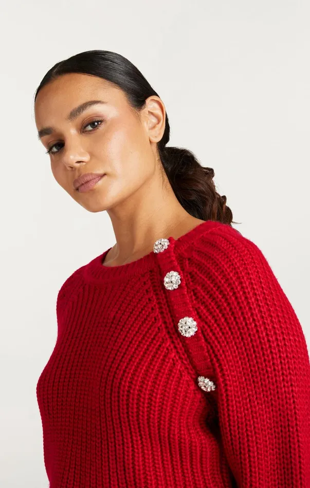 Women Sweaters and Knits Cinq Sept Keren Pullover Red Currant