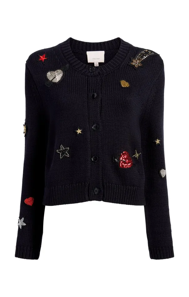 Women Sweaters and Knits Cinq Sept Nebula Embellished Piera Cardigan Black