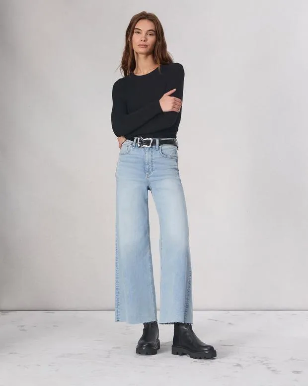 Women Sweaters and Sweatshirts Rag and Bone Audrina Washable Wool Crew Black
