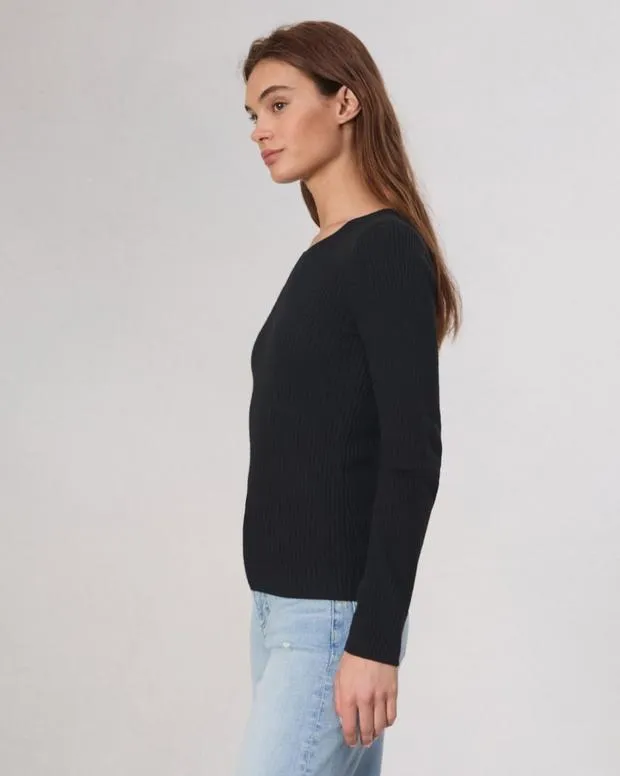Women Sweaters and Sweatshirts Rag and Bone Audrina Washable Wool Crew Black