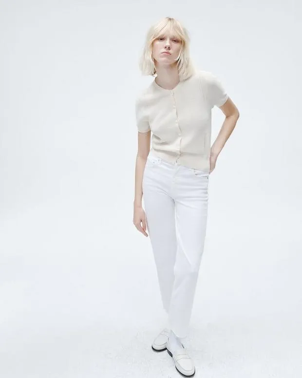 Women Sweaters and Sweatshirts Rag and Bone Dina Cotton Cardigan Ivory