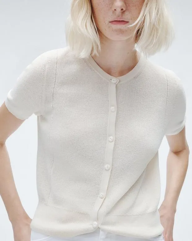 Women Sweaters and Sweatshirts Rag and Bone Dina Cotton Cardigan Ivory