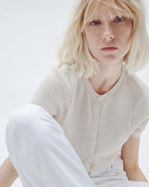 Women Sweaters and Sweatshirts Rag and Bone Dina Cotton Cardigan Ivory