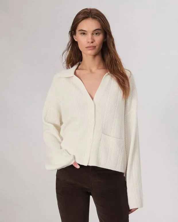 Women Sweaters and Sweatshirts Rag and Bone Maud Cashmere Cardigan Ivory
