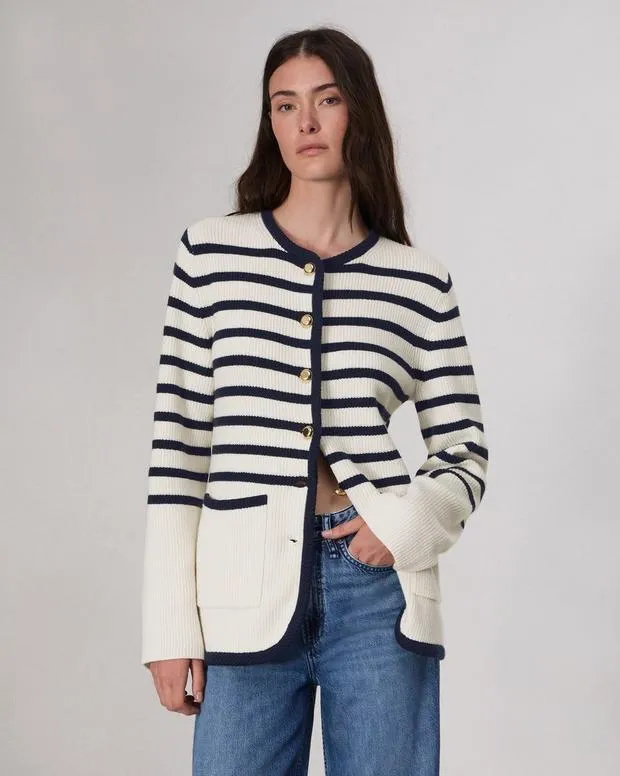 Women Sweaters and Sweatshirts Rag and Bone Nancy Wool Cardigan Ivory