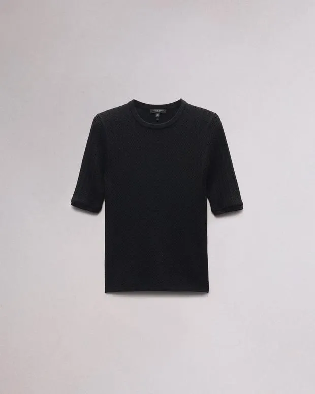 Women Sweaters and Sweatshirts Rag and Bone Tina Washable Wool Crew Black