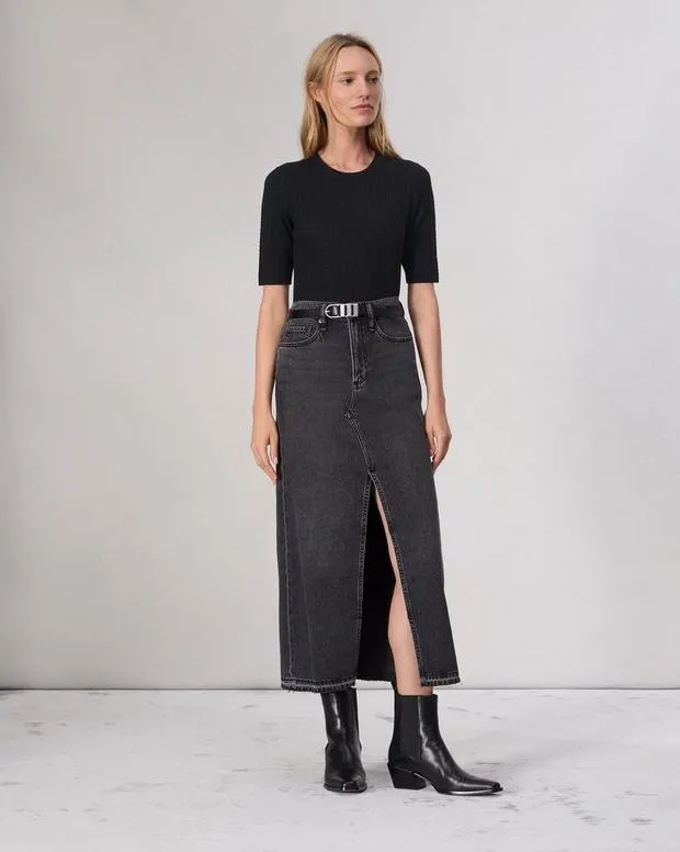 Women Sweaters and Sweatshirts Rag and Bone Tina Washable Wool Crew Black