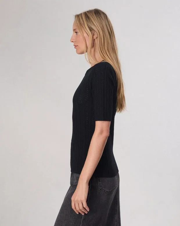 Women Sweaters and Sweatshirts Rag and Bone Tina Washable Wool Crew Black